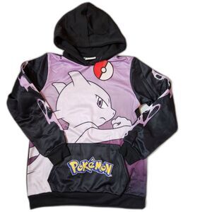 Pokémon Mewtwo Hoodie Youth Size 11/12 Sweatshirt Purple Anime Graphic